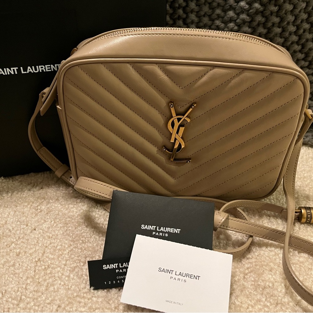 Lou Medium YSL Camera Bag with Tassel in Quilted Leather